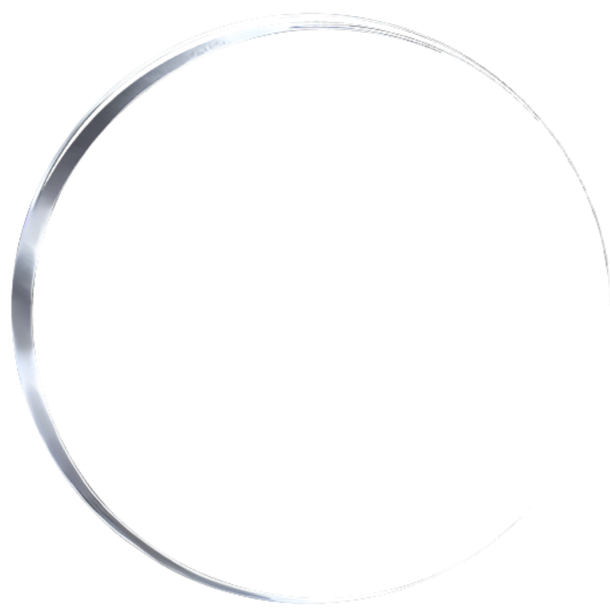silver colored circle or sickle on background
